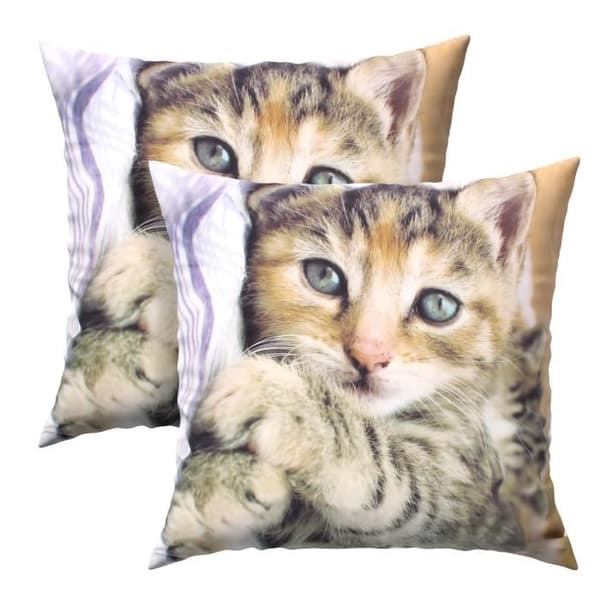 Set med 2 Kuddöverdrag 40x40 cm Mönster av Utegångskattunge