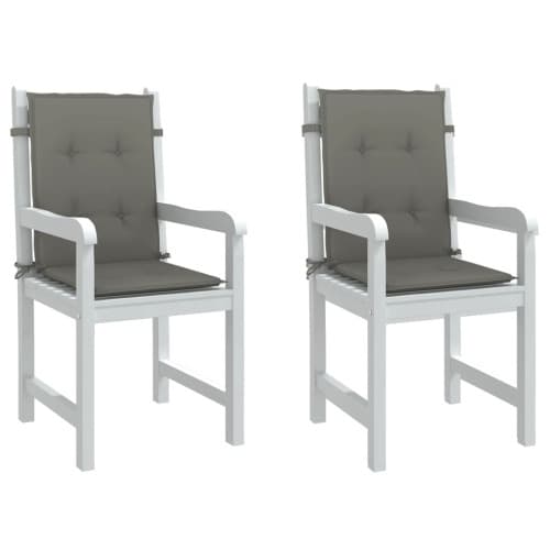 Stolsdynor lågt ryggstöd 2 st melerad mörkgrå 100x50x4 cm tyg