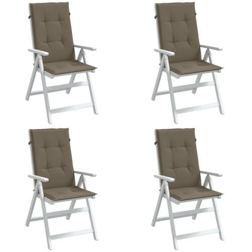 Stolsdynor högt ryggstöd 4 st melerad taupe 120x50x4 cm tyg