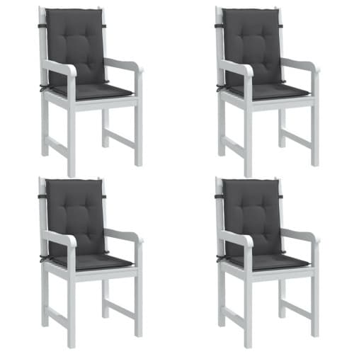 Stolsdynor lågt ryggstöd 4 st melerad antracit 100x50x4 cm tyg