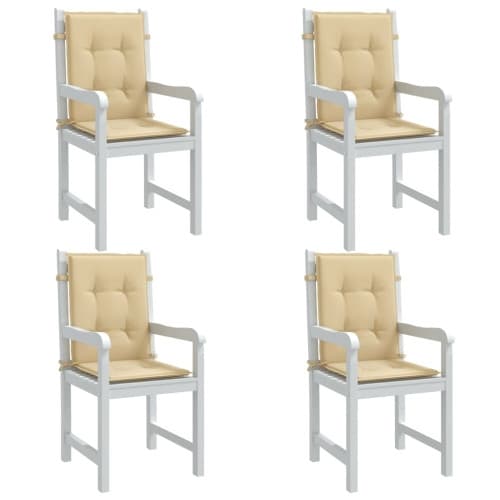 Stolsdynor lågt ryggstöd 4 st melerad beige 100x50x4 cm tyg