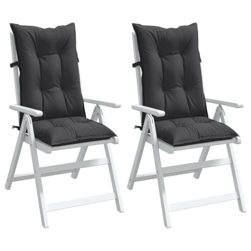 Stolsdynor högt ryggstöd 2 st melerad antracit 120x50x7 cm tyg