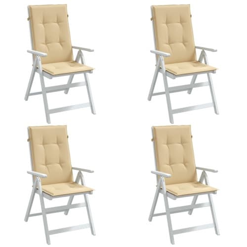 Stolsdynor högt ryggstöd 4 st melerad beige 120x50x4 cm tyg
