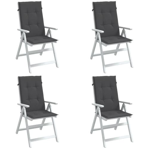 Stolsdynor högt ryggstöd 4 st melerad antracit 120x50x4 cm tyg