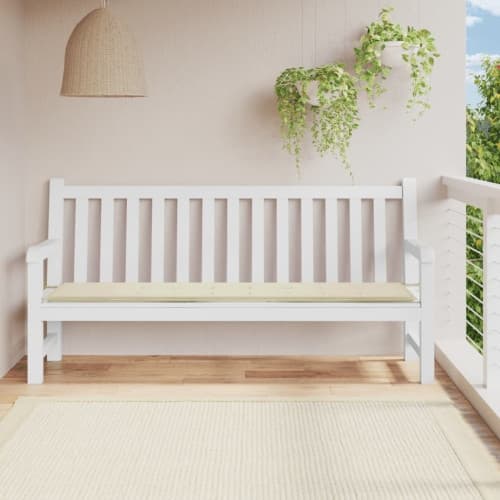 Bänkdyna för trädgården gräddvit 200x50x4 cm oxfordtyg