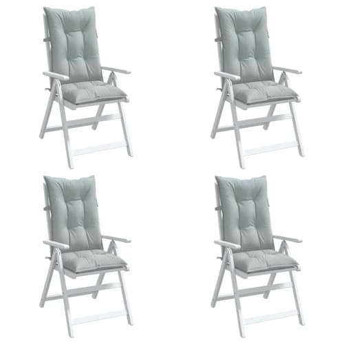 Stolsdynor högt ryggstöd 4 st melerad ljusgrå 120x50x7 cm tyg