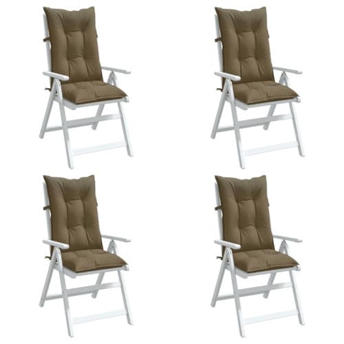 Stolsdynor högt ryggstöd 4 st melerad taupe 120x50x7 cm tyg