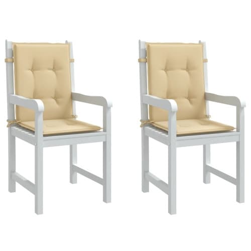 Stolsdynor lågt ryggstöd 2 st melerad beige 100x50x4 cm tyg