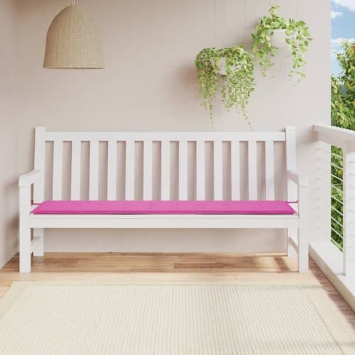 Bänkdyna för trädgården rosa 200x50x4 cm tyg