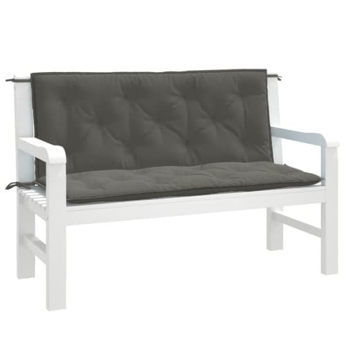 Bänkdyna 2 st melerad mörkgrå 120x50x7 cm tyg