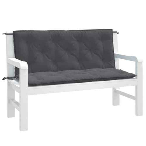 Bänkdynor 2 st melerad antracit 120x50x7 cm tyg