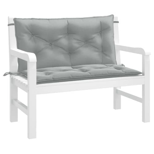 Bänkdyna 2 st melerad ljusgrå 100x50x7 cm tyg