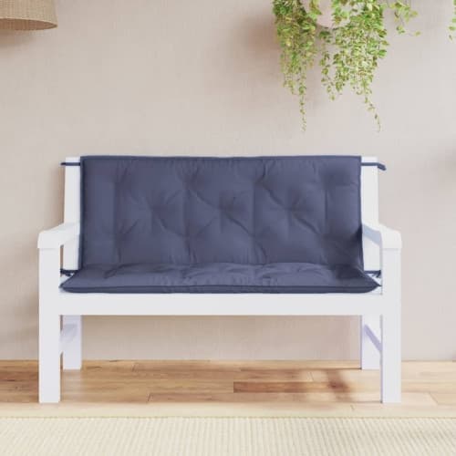 Bänkdynor för trädgården 2st marinblå 120x50x7cm oxfordtyg