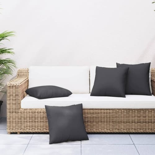 Soffkuddar 4 st svart 50x50 cm tyg