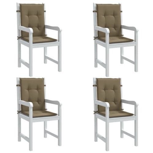 Stolsdynor lågt ryggstöd 4 st melerad taupe 100x50x4 cm tyg
