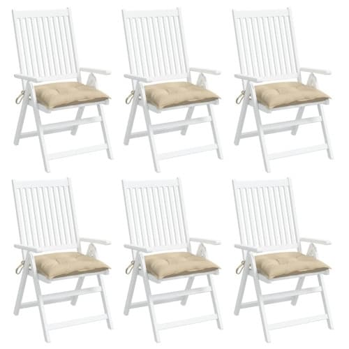 Palldynor 6 st beige 50x50x7 cm oxfordtyg