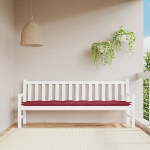 Bänkdyna för trädgården vinröd 200x50x7 cm oxfordtyg