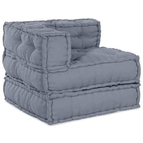 4-Sits Modular Pouffsoffa Konvertibel Grå Tyg