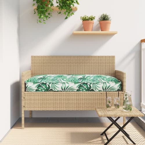 Pallkudde för bänk Bladmönster 110x40x8 cm Oxford tyg