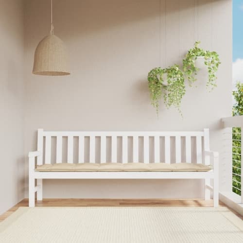 Bänkdyna för trädgården beige 200x50x7 cm oxfordtyg