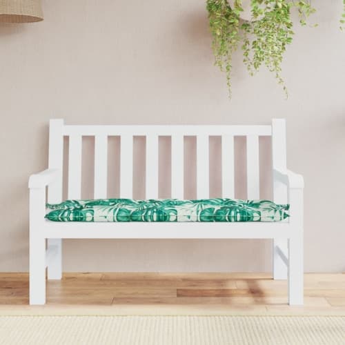 Bänkdyna för trädgården bladmönster 120x50x7cm oxfordtyg