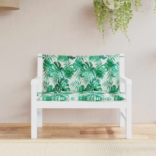 Bänkdynor för trädgården 2st bladmönster 100x50x7cm oxfordtyg