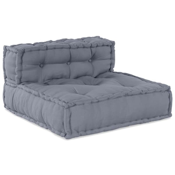 4-sits modulär pouff-soffa konvertibel grått tyg