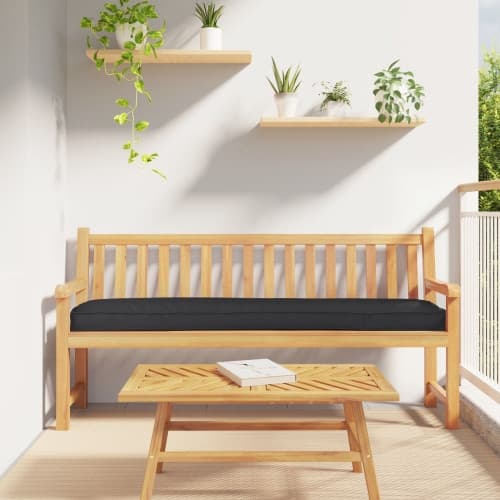 Utomhuskudde Set med 2 Svart Polyester 40 x 180 cm Kuddar