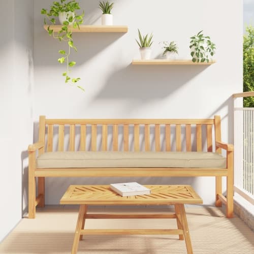 Pallkuddar för Bänk 2 st Beige 180x40x8 cm Oxfordtyg