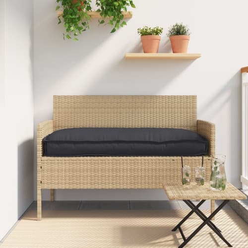 Utomhuskudde Svart Polyester 120 x 12 x 50 cm Rektangulär