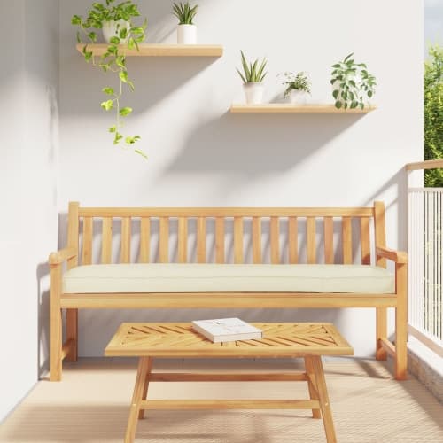Pallkuddar för bänk 2 st Grädde 200x40x8 cm Oxford-tyg
