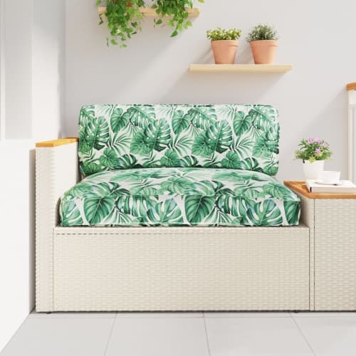 Pallkudde för sittplats Bladmönster 120x80x12 cm Oxford-tyg