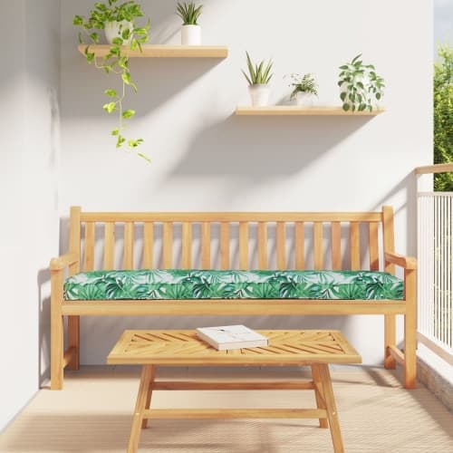 Pallkuddar för Bänk 2 st Bladmönster 200x40x8 cm Oxford Tyg