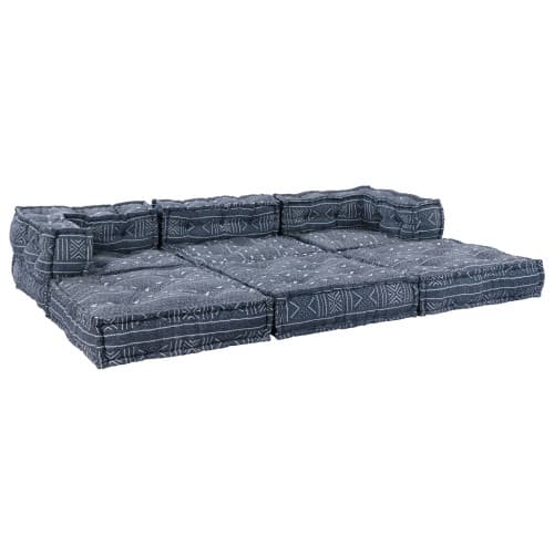 Modulsoffa 3-sits konvertibel indigo tyg