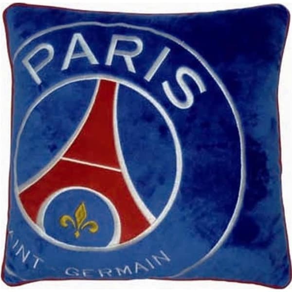 PSG-kudde - PARIS SAINT GERMAIN - Broderad logotyp - 36x36 cm - Blå