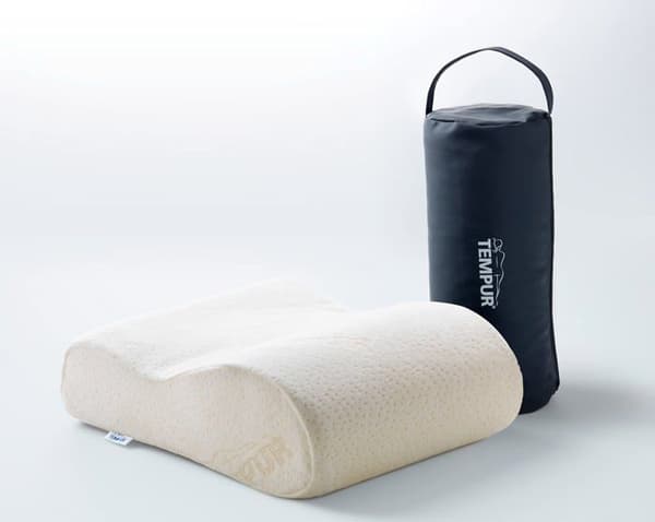 Tempur Kudde - 40010 - Grå resekudde 25 x 31 x 10/7 cm med överdrag