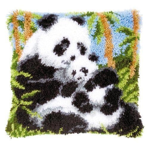Vervaco Clamshell Crochet Kuddsats, Panda/Multicolor