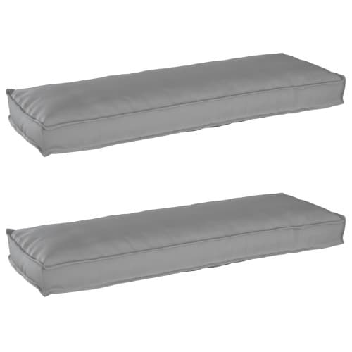 Pallkuddar för Bänk 2 st Grå 120x40x8 cm Oxford Tyg
