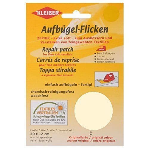 Strykplåster - Kleiber - 320-16 - 40 x 12 cm - Bomull - Kräm