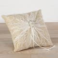 Miniatyrbild 3 av 3: Mopec Cushion - A89 - Burlap Bröllopsringskudde med blonda broschpärlor, 20 x 20 cm, Textil, Flerfärgad