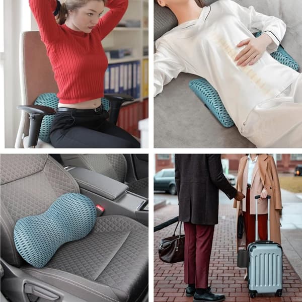 Lollanda Ryghynde, ergonomisk, åndbar, memoryskum, komfortabel, ryglæn til kontorstol og bil