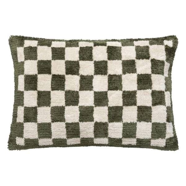 Kuddskydd rutigt Itha grön khaki 38x58cm - Atmosphera inredningsdesigners - Grön