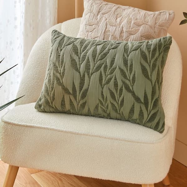 Coussin mönster jacquard "Lehto" bomull ljusgrön 58x38cm - Atmosphera inredningsdesigner - Grön