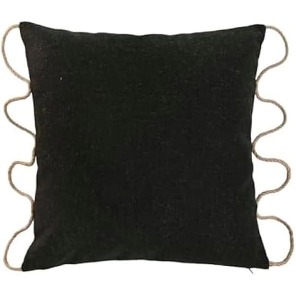 Kudde - HOME ESPRIT - Svart - 45 x 45 cm - Inomhus - Fyrkantig