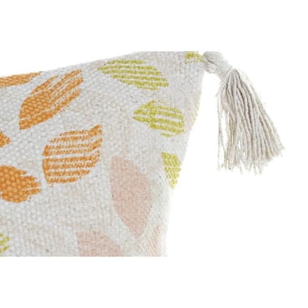 beige kudde 45 x 10 x 45 cm flerfärgade bohoblommor
