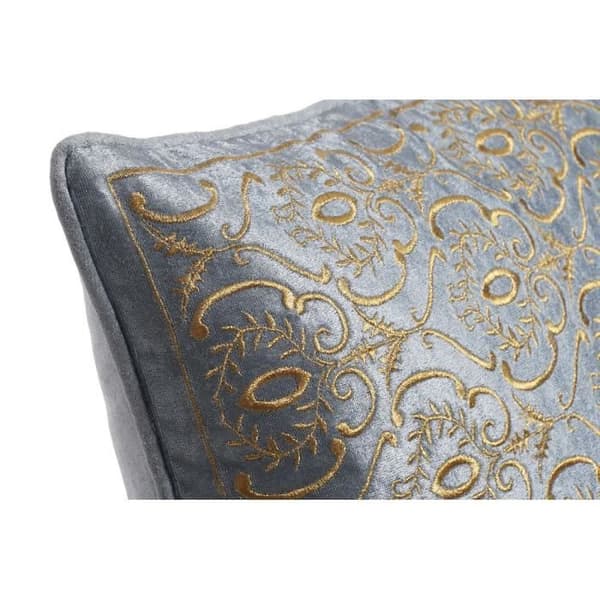 Kudde DKD Heminredning Blå Polyester Guld Sammet (45 x 10 x 45 cm)