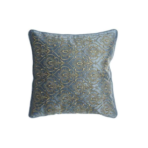 Kudde DKD Heminredning Blå Polyester Guld Sammet (45 x 10 x 45 cm)