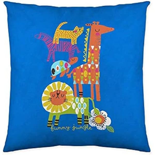 Kuddfodral - COOL KIDS - Funny Jungle - 50 x 50 cm - Flerfärgad - Barnstil
