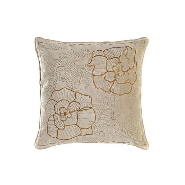 gyllene kudde 45 x 10 x 45 cm blommor