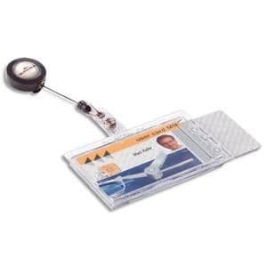 Kortfodral - DURABLE - Förpackning med 10 - Transparent - Svart rullmekanism - Praktisk och hållbar